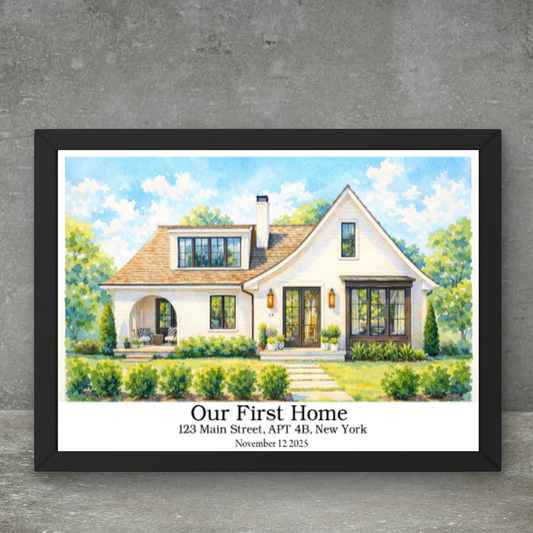Unique Home Portrait - Personalized Poster For Housewarming Gift