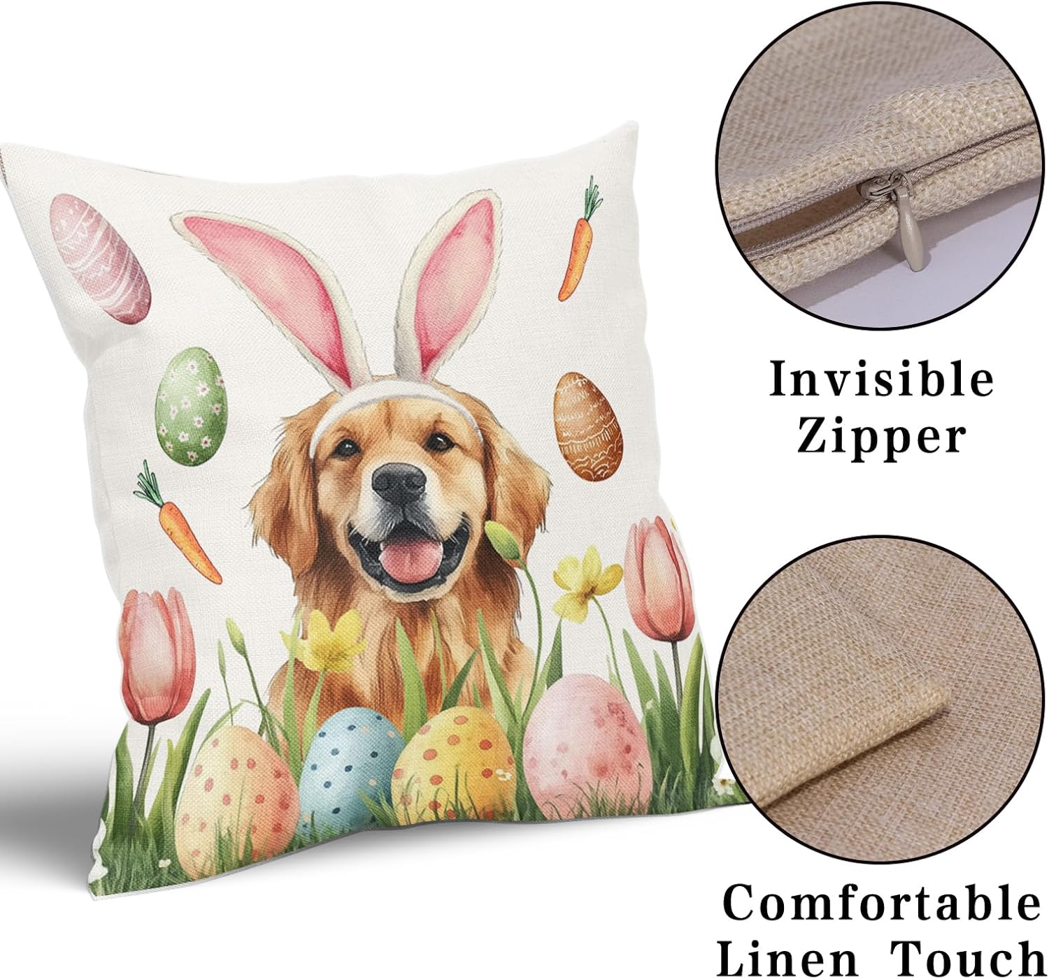 Easter Dog Cat with Bunny Ears - Personalized Pillow