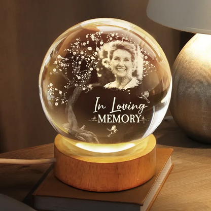 Custom Photo When You Miss Me - Personalized Crystal Globe Lamp