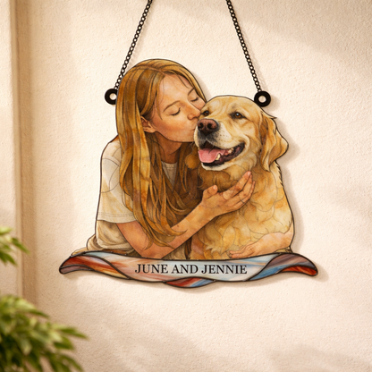 Personalized Family Portrait - Stained Glass Suncatcher for Mom on Mother's Day