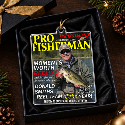 Fisherman Of The Year! - Personalized Acrylic Photo Ornament