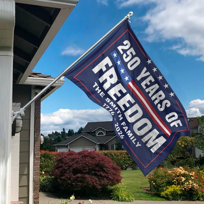 Custom Family Name 250 Years Of Freedom 1776-2026 4th Of July Double-Sided Flag t_ixu_ng_3_51d0a462-9e17-4aec-9758-0a2789d7e6dd.png