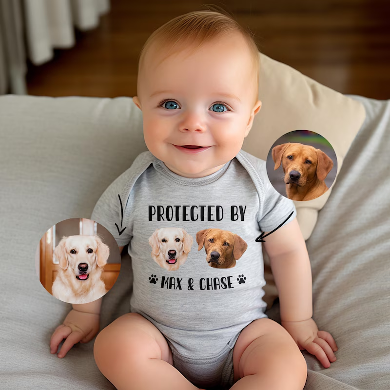 Protected By Pets - Personalized Onesie
