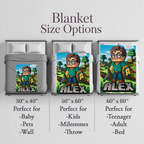 Personalized Pixel Blanket, Custom Photo Pixel Character Blanket For Kids