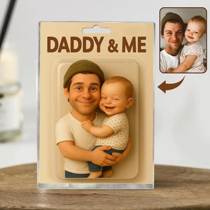 Custom Dad & Child Cartoon Figure Daddy & Me Acrylic Block