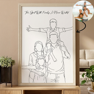 Minimalist Family Outline Print - Personalized Poster