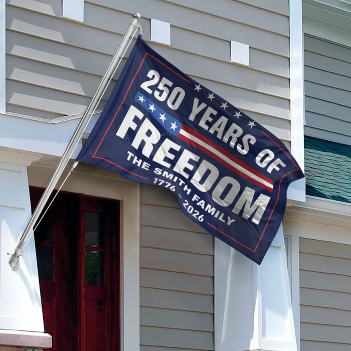 Custom Family Name 250 Years Of Freedom 1776-2026 4th Of July Double-Sided Flag t_ixu_ng_4_06fd1f5c-18a5-4492-9098-e6934bef171a.png