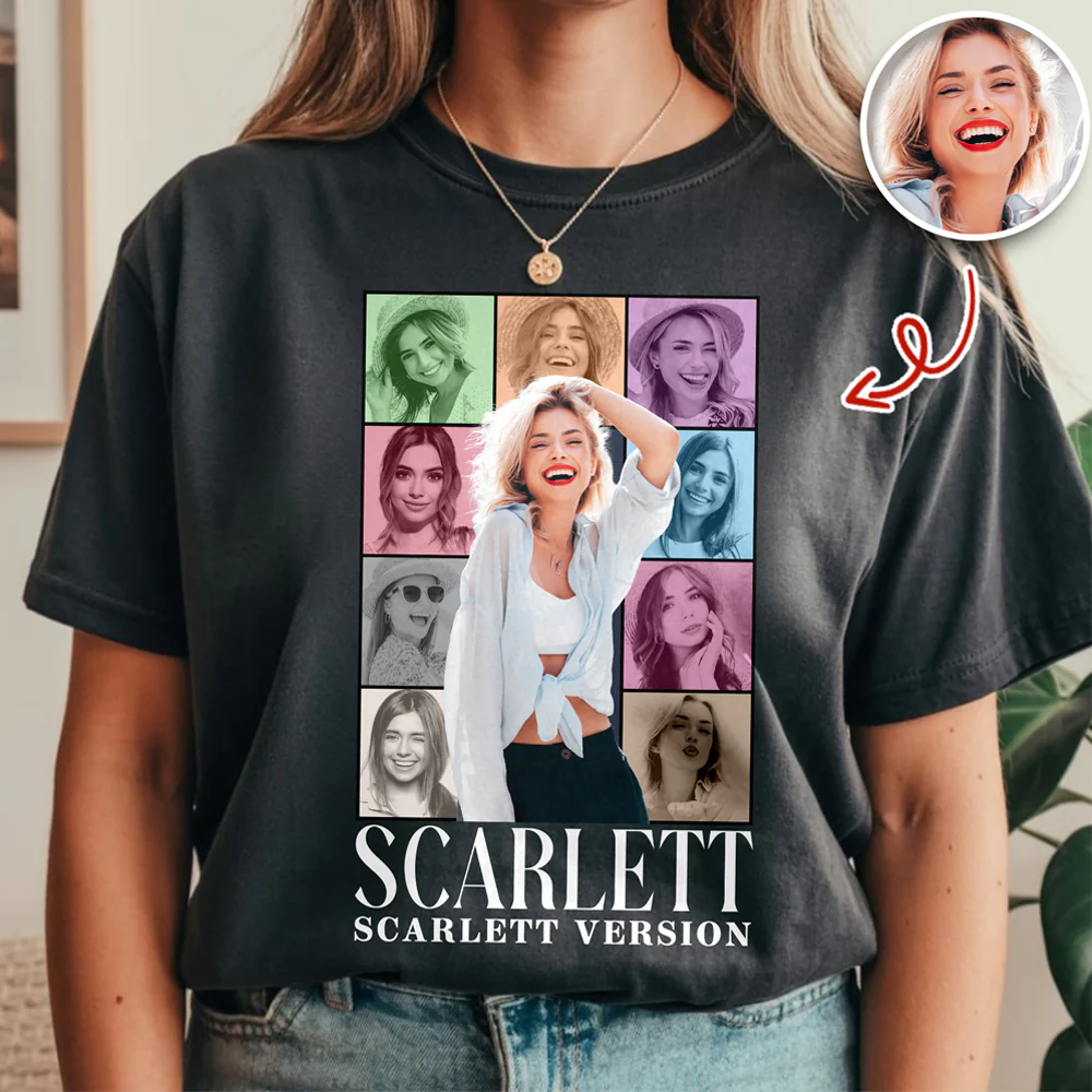 Vintage Aesthetic Multi Photo, Unique Gift Idea - Personalized Photo Collage T-Shirt