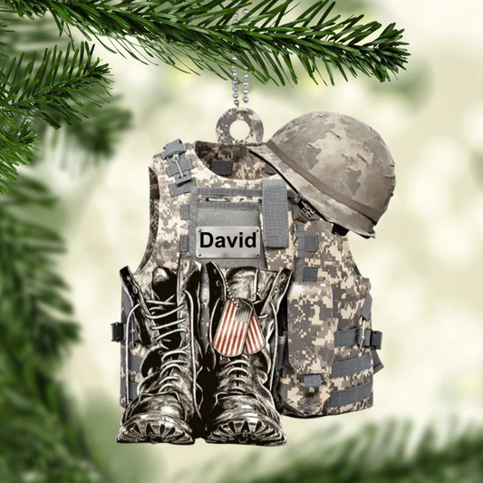 PERSONALIZED FLAT ACRYLIC ORNAMENT MILITARY UNIFORM BOOTS & HAT t_ixu_ng_4.png