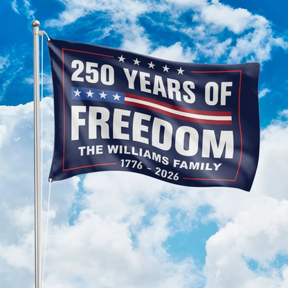 Custom Family Name 250 Years Of Freedom 1776-2026 4th Of July Double-Sided Flag t_ixu_ng_5_7ab42bbc-a260-4933-bed4-89d25616c359.png