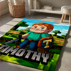 Personalized Pixel Blanket, Custom Photo Pixel Character Blanket For Kids