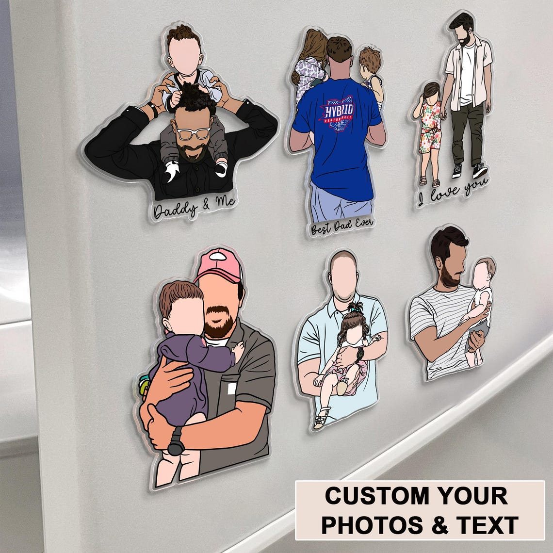 Faceless Portrait - Fridge Magnet Gift For Husband, New Dad Gift