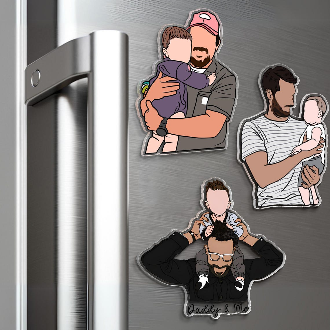 Faceless Portrait - Fridge Magnet Gift For Husband, New Dad Gift