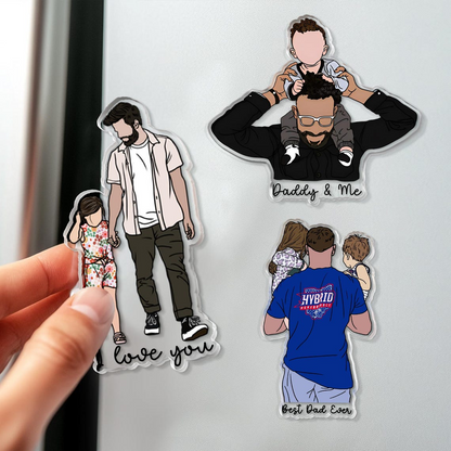 Faceless Portrait - Fridge Magnet Gift For Husband, New Dad Gift