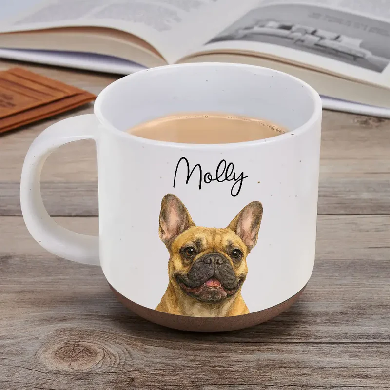 Custom Photo Realistic Watercolor Art Dog Cat Couple Bestie Family - Personalized Pottery Mug