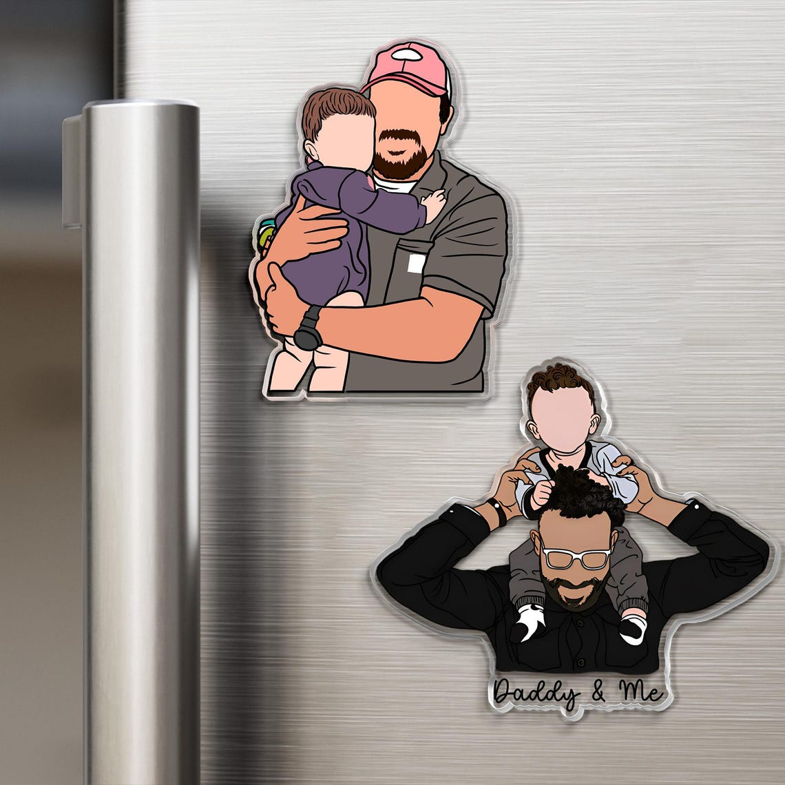 Faceless Portrait - Fridge Magnet Gift For Husband, New Dad Gift