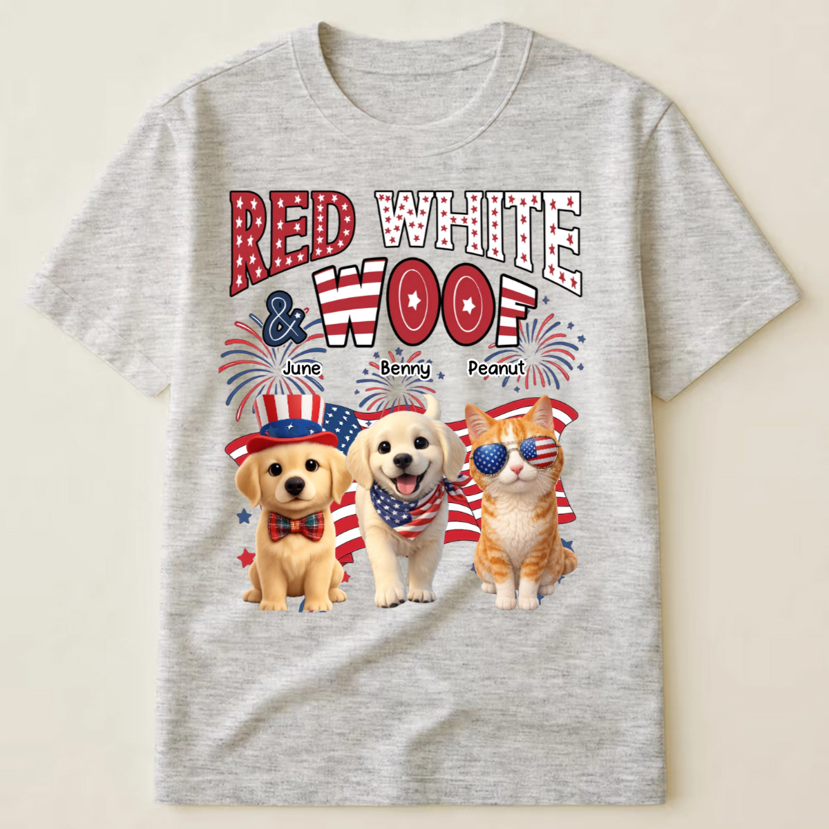 Red White Woof - Personalized Shirt