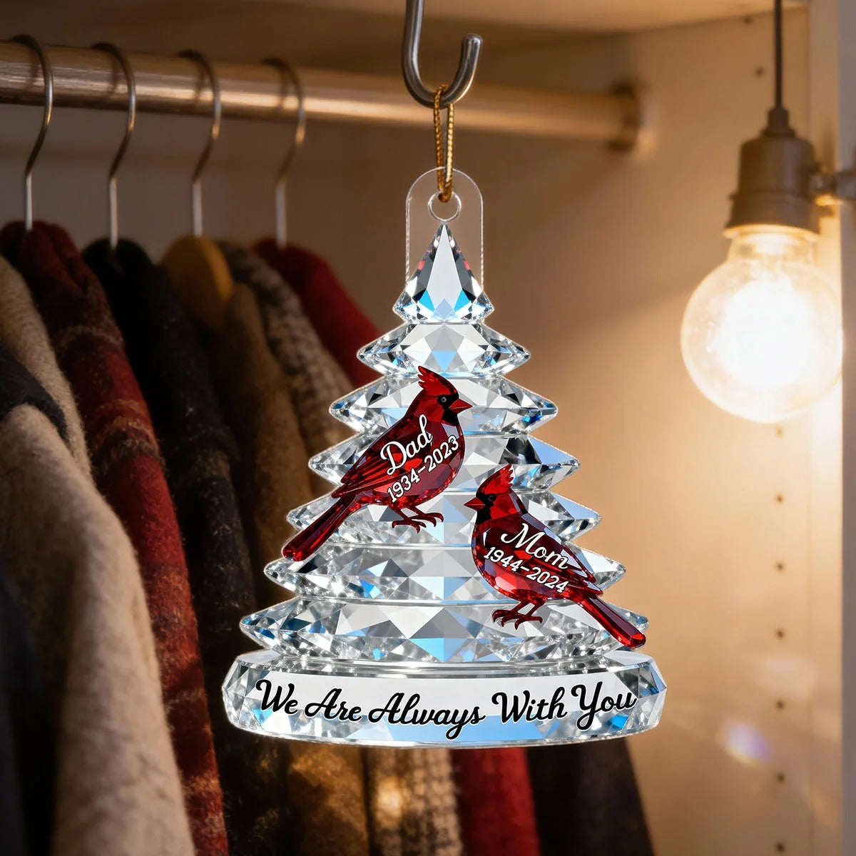 Memorial Tree Cardinals - Personalized Acrylic Ornament