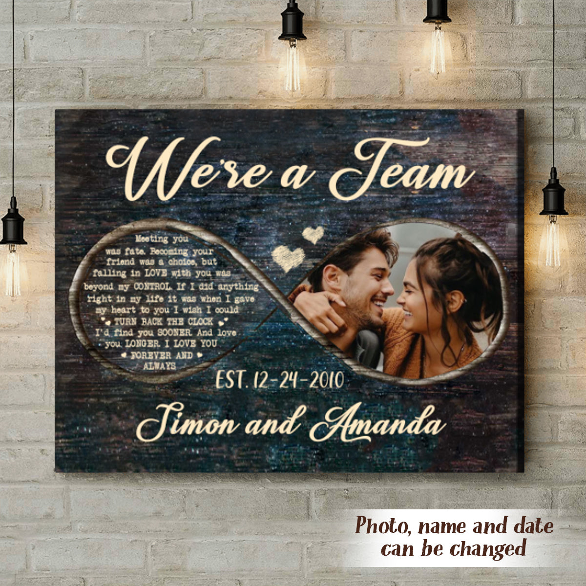 We're A Team Custom Photo Canvas Gift For Couple we_reateam.jpg