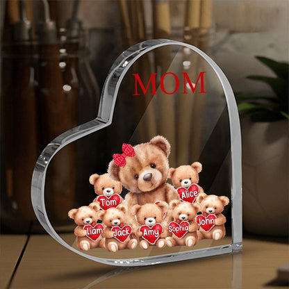 Mama Bear With Little Kids - Personalized Heart Shaped Acrylic Plaque - Gift For Grandma xin1_e7028a50-8b4e-4657-a8fa-fedc5fd015e7_5000x_1.jpg