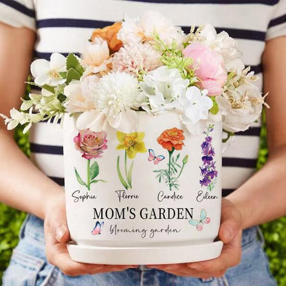 Personalized Grandma's Garden Outdoor Flower Pot With Grandkids Name and Birth Flower For Mother's Day xx_3.jpg