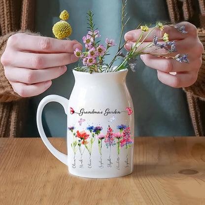 Personalized Grandma's Garden Outdoor Flower Pot With Grandkids Name and Birth Flower For Mother's Day xxx.jpg